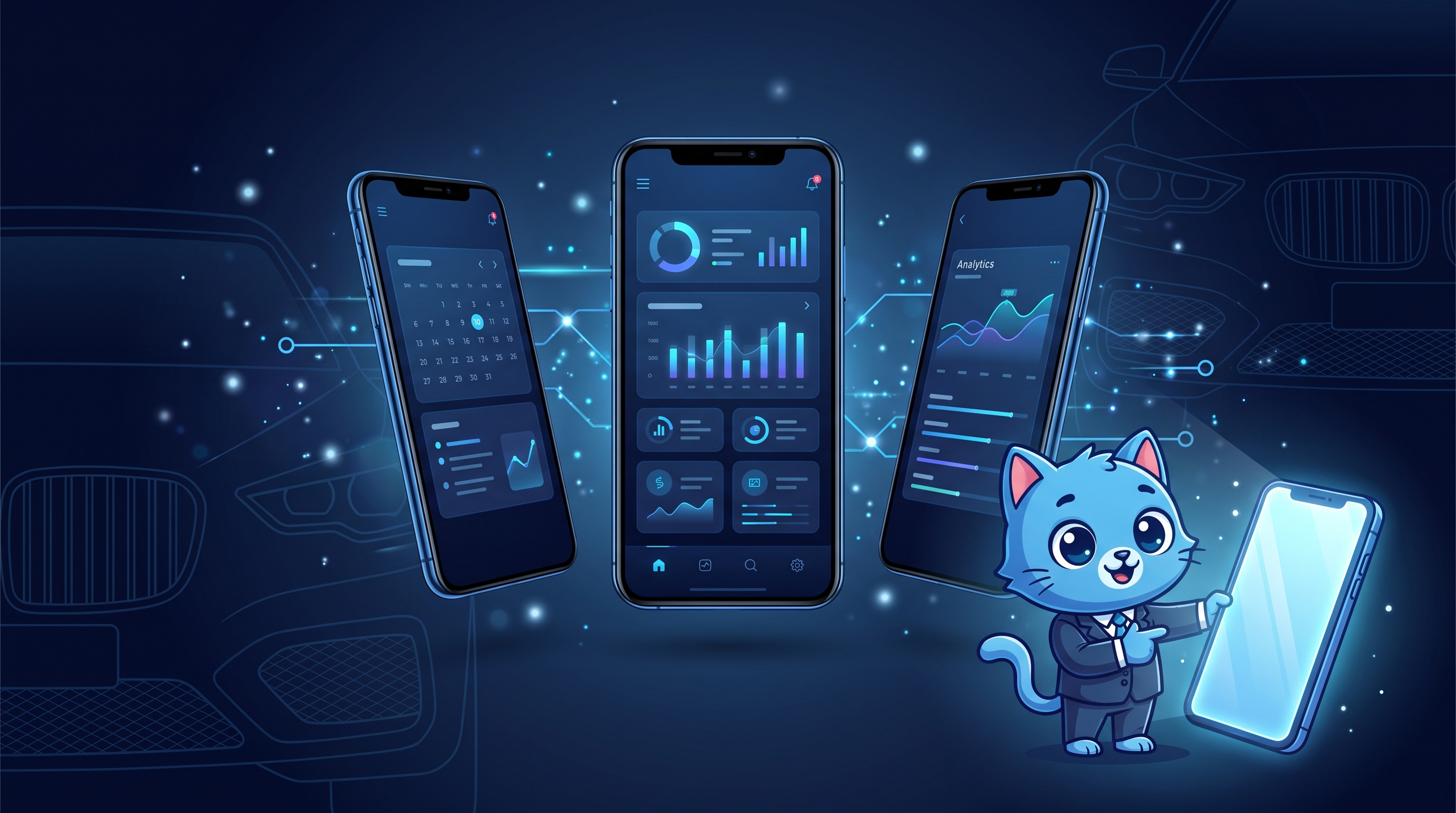 GAMD mobile management app screens
